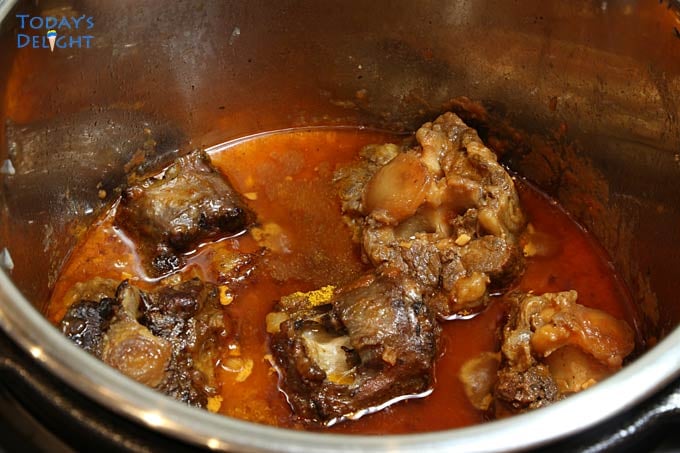 Tenderized oxtail in instant pot.