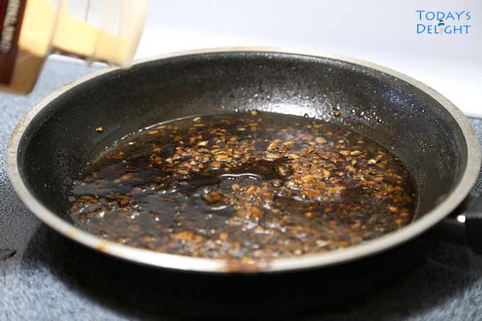 Runny teriyaki sauce.