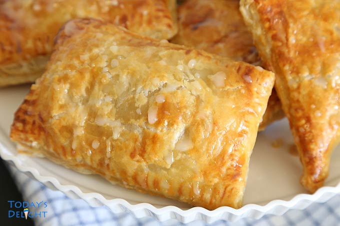 Rectangular or Triangular shaped Puff Pastry Apple Turnovers