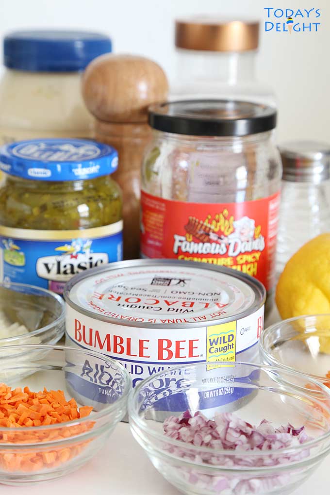 Tuna Salad Sandwich ingredients.