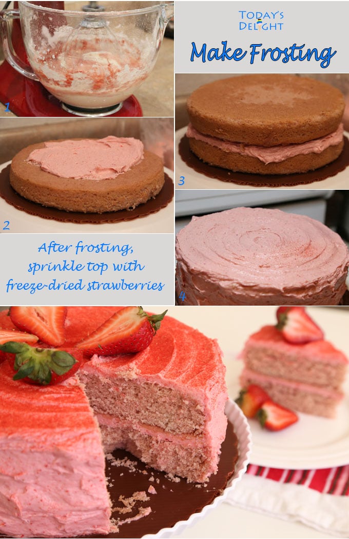 Diagram How to Make Freeze-Dried Strawberry Buttercream Frosting.