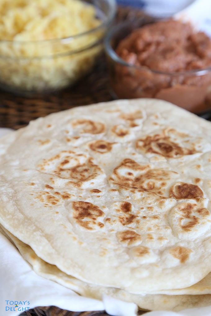 Homemade Flour Tortillas with Butter is Today's Delight.