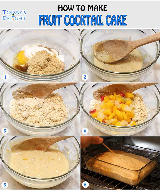 Steps in Making this classic Fruit Cocktail Cake.