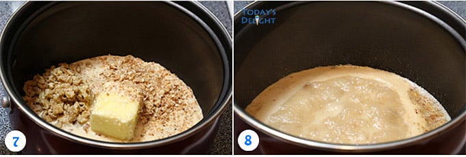 Making sauce or topping for cake.