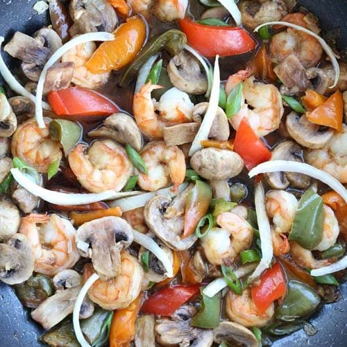 Shrimp and Mushroom Stir Fry is Today's Delight.