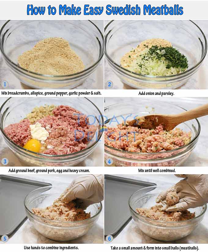 How to Make Swedish Meatballs step by step.struction to make Swedish Meatballs
