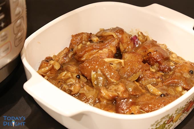 Roasted pork in sweet savory sauce.