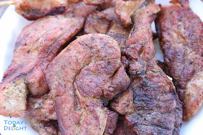 Moist and tender bbq pork.