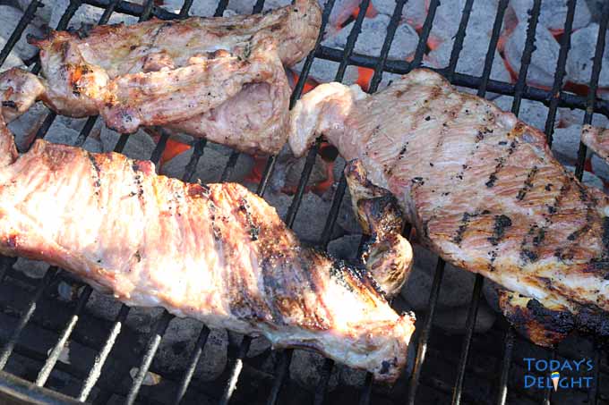 Low and slow pork grilling.