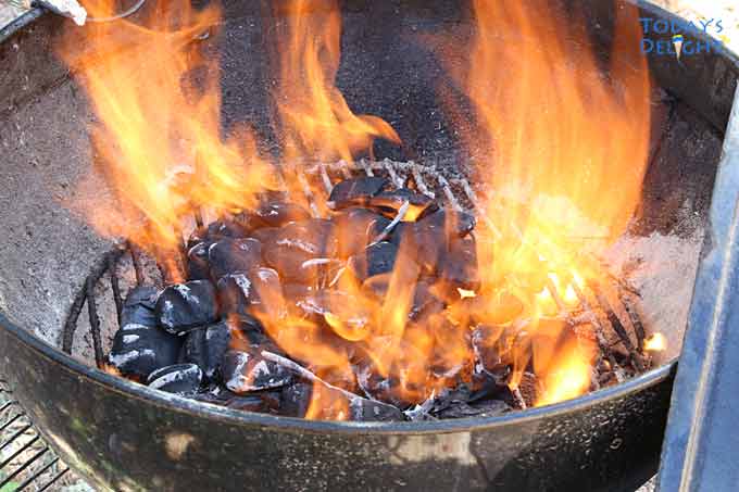 Prepare charcoal grill.