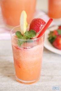 A glass of Strawberry Lemonade Drink is Today's Delight