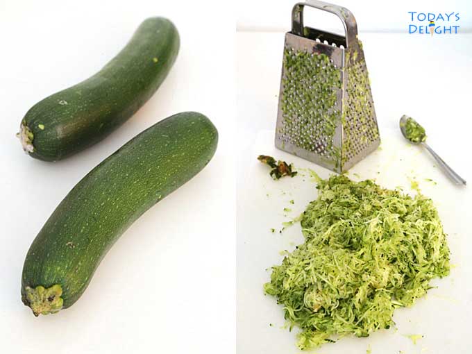 2 whole and grated zucchini.
