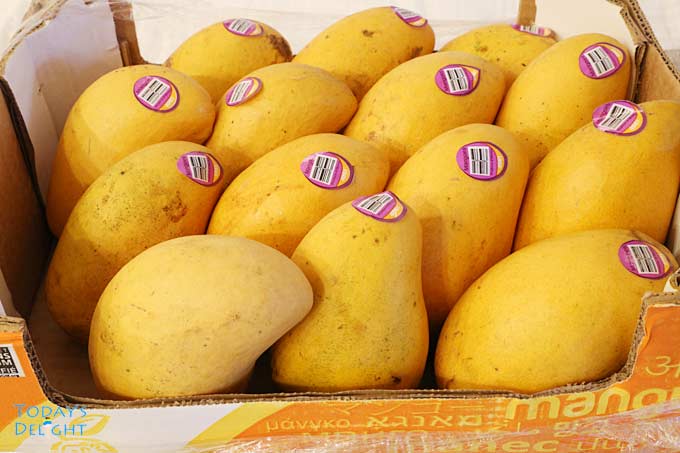 A box of Ataulfo mangoes.