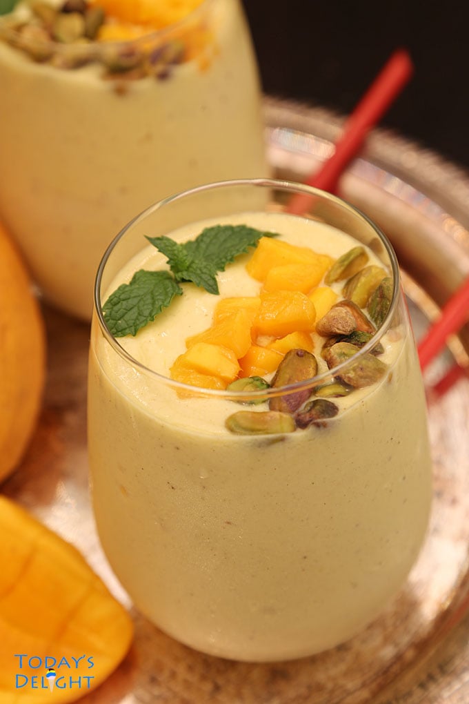 2 Mango Lassi drinks.