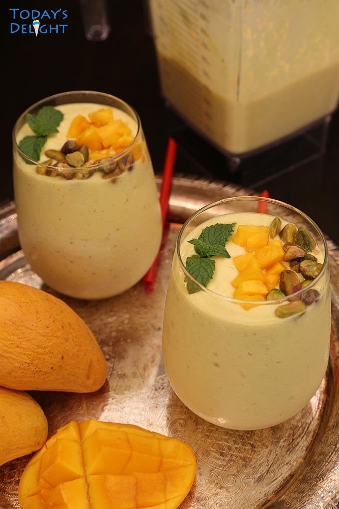 Mango Lassi made in blender.