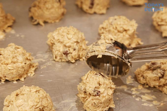 Dough placed in baking sheets.