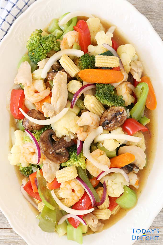 Mixed Chinese American vegetable dish.