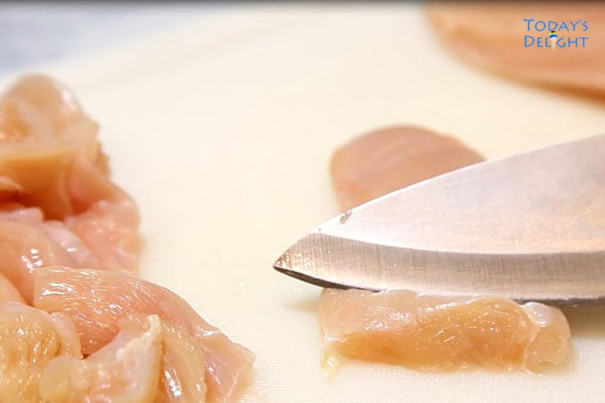 Sliced chicken.
