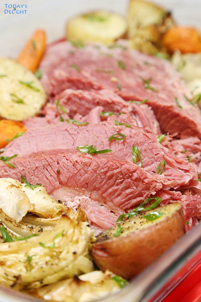 Instant Pot Corned Beef and Cabbage, Carrots, Potatoes is Today's Delight.