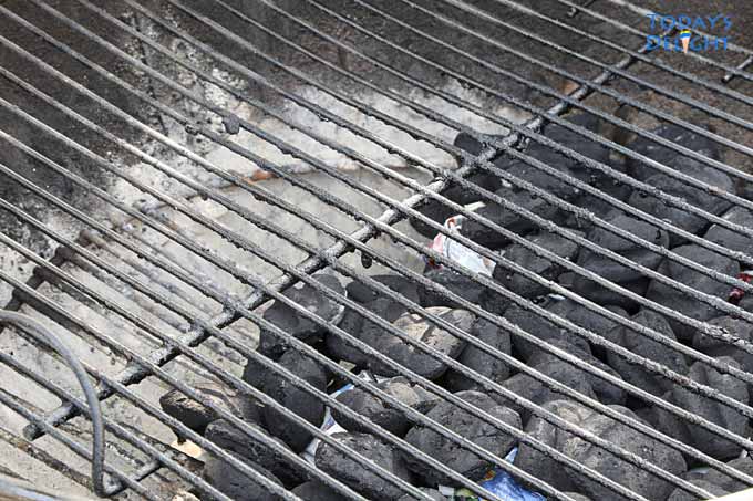 Charcoal grill.
