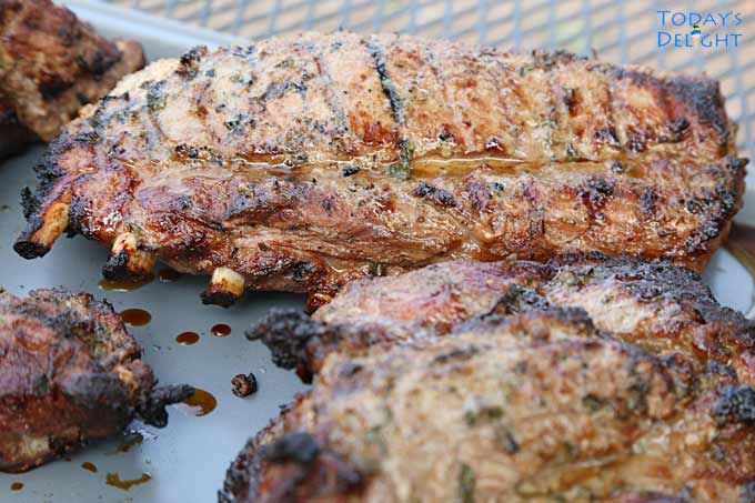 Lemon Pepper Pork Marinade Barbecue in grill.