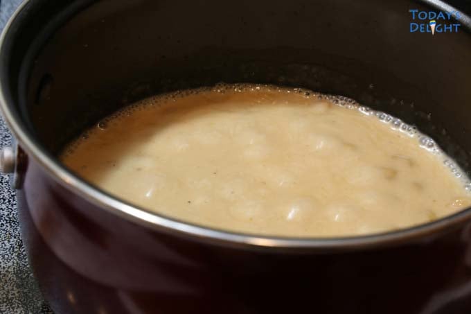 Sauce simmered in a sauce pan.