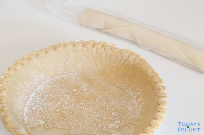 Deep dish pie crust and unrolled pie crust.