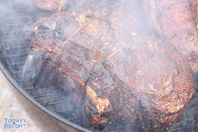 Searing the side of prime rib. Other meats on the grill.