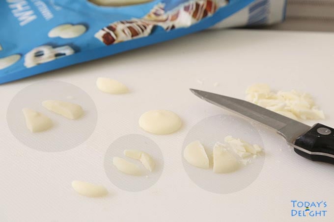 Making fangs with wafers.
