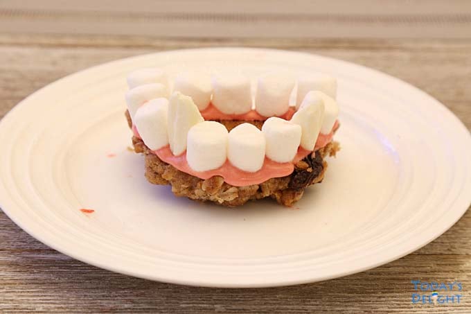 Dracula's Denture made of cookie with fangs.