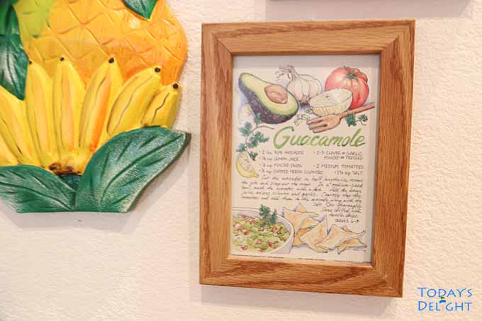 Framed guacamole recipe.
