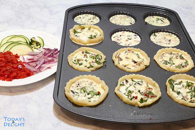 Crust and crustless Mediterranean Mini Quiche.