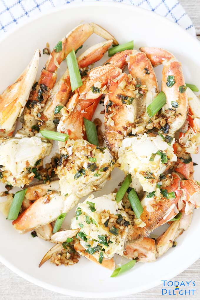 Plated Ginger and Scallion Crab.