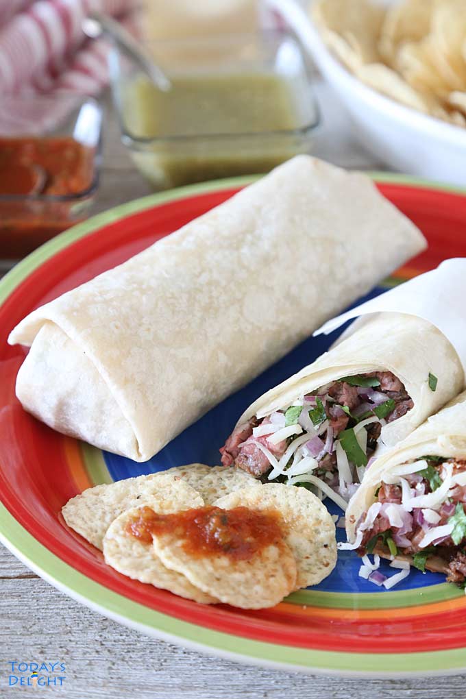 2 Beef Burrito Recipe with chips is Today's Delight.