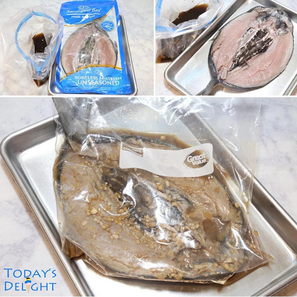 Image showing bangus (milkfish) in marinade.