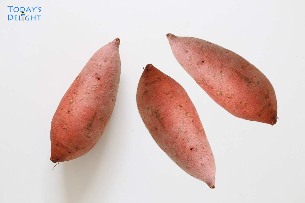 3 uncooked sweet potatoes.